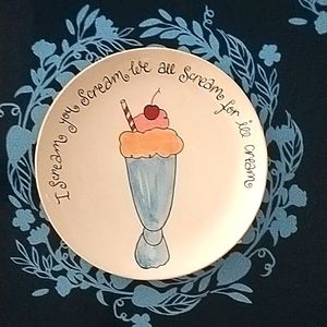 Pottery Barn Ice Cream Stoneware Dessert Plate